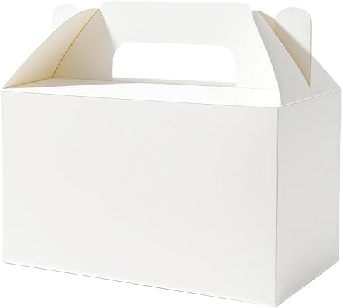 PEIQICHU 24 Pack White Gable Style Treat Boxes for Party Favors