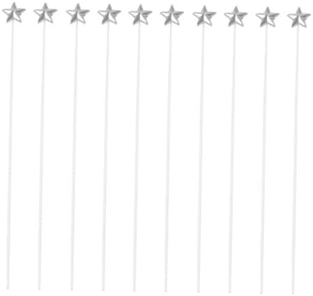 IMIKEYA 50pcs Silver Star Cake Toppers for Birthday Decorations