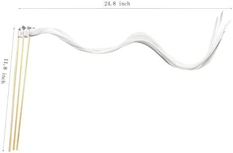 Kingsnow 100 Pack Wedding Wands with Silver Bells