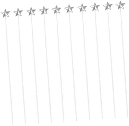 OFFIGAM 50 Pcs 3D Silver Star Cake Decorators