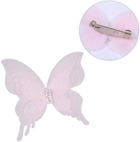 SUQ I OME 12pcs White Organza Pink Butterfly Curtain Decor