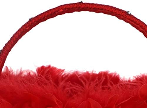 Flower Girl Basket for Wedding Ceremony Decor - Red