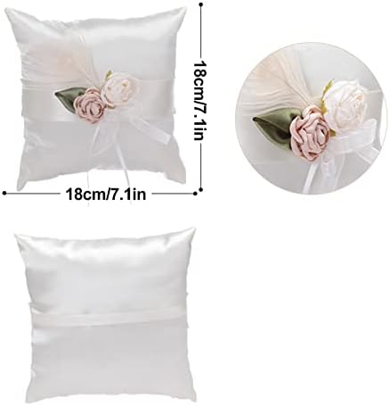 Fofetbfo Wedding Flower Girl Basket and Ring Pillow Set of 2