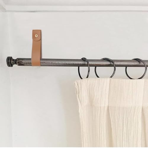 AddGrace 10 PCS Leather Curtain Rod Holder 98 Brown