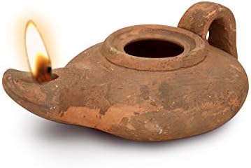 Herodian Biblical Oil Lamp with Handle - Handmade in Holy Land
