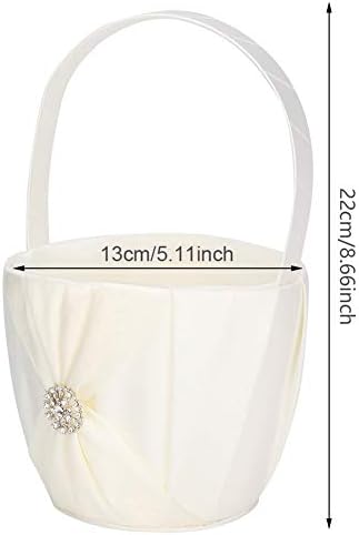 Silk Satin Flower Girl Basket for Wedding Decor