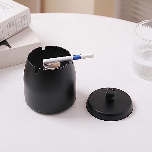 INONE Windproof Stainless Steel Ashtray with Lid