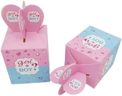 KUPOO 50PCS Gender Reveal Candy Boxes Pink Blue Treat Favor Boxes
