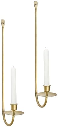 Remenna Metal Candle Sconce Holder Set of 2 Gold