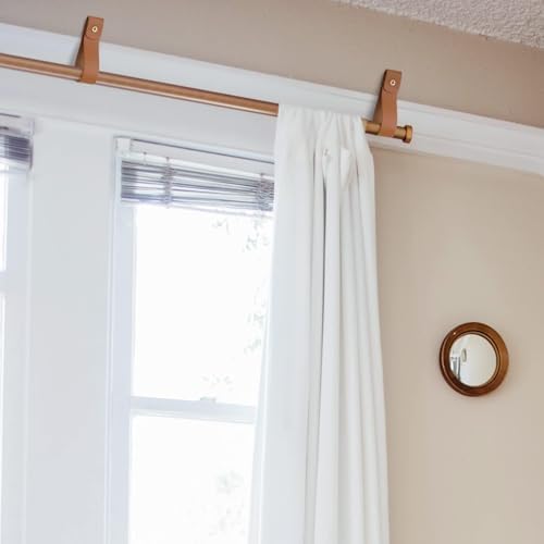 AddGrace 10 PCS Leather Curtain Rod Holder 98 Brown