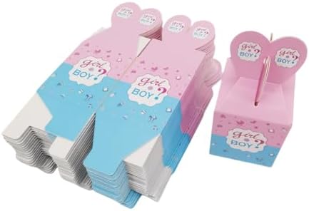 KUPOO 50PCS Gender Reveal Candy Boxes Pink Blue Treat Favor Boxes