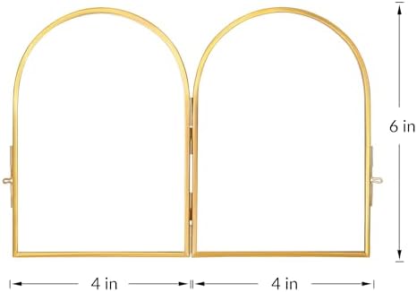 Double Glass Frame for Pressed Flowers Brass 4x6 Inches