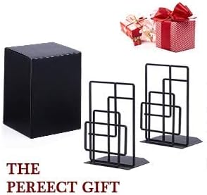 SRIWATANA Decorative Black Bookends with Window Lattice Design
