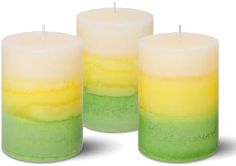 Freesia Scented Pillar Candles Set of 3 1