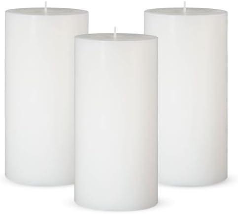 Calm Life 3 Pack Dripless White Pillar Candles