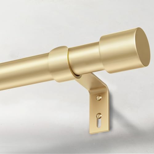 Heavy Duty Gold Curtain Rods 66-120 Inch Single Rods