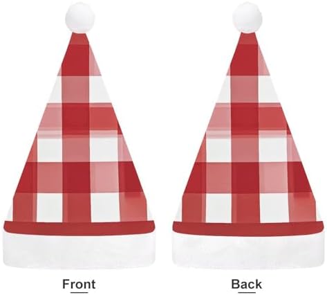 Santa Hat Red Checkered Christmas Headwear