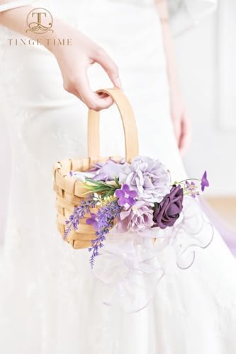 TINGE TIME Artificial Flower Basket Set for Wedding