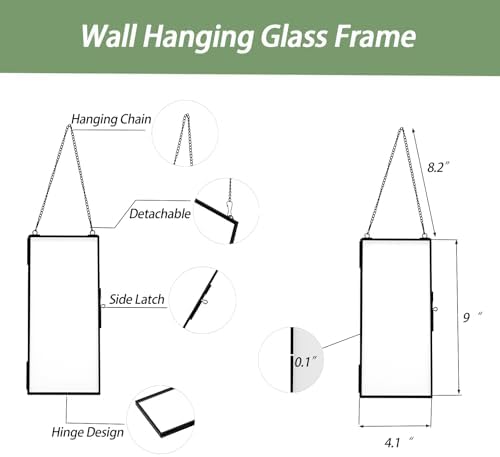AihuaAili Hanging Pressed Flower Frame Black 41x9 Inches