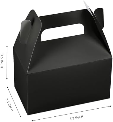 XAGLVV 24 Pcs Black Party Favor Box with Handles