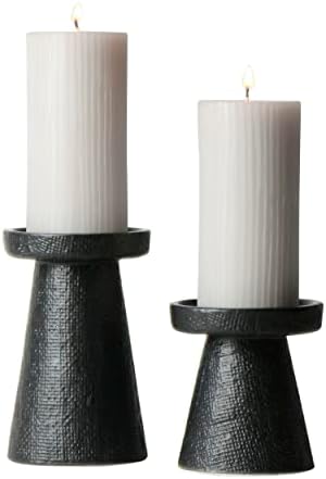Main Mesa Stoneware Candleholder Set of 2