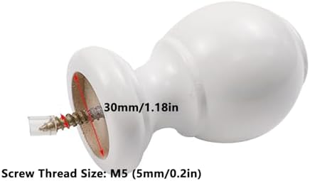 Antrader White Wood Curtain Rod Finials 2 Pcs
