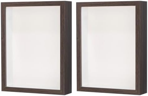 2 Pack 6x8 Inch Wooden Shadow Box Frame Display Case