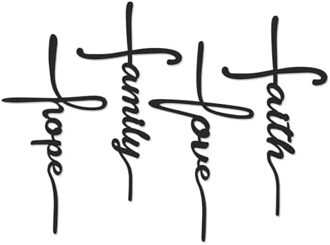 Bnesi Metal Wall Art 4-Piece Set Love Faith Family Hope