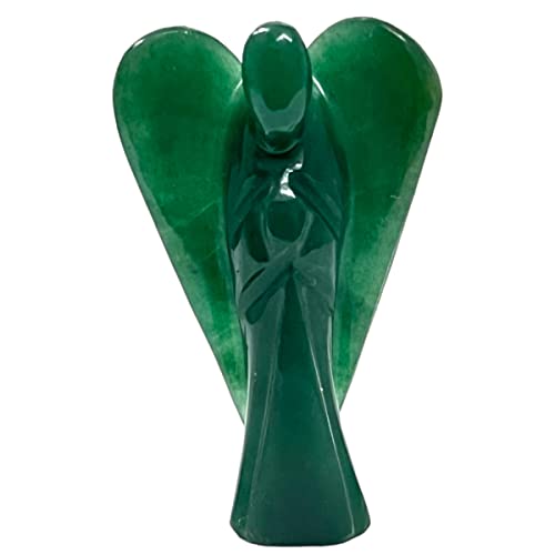Green Jade Angel Statue 2 Inch Crystal Guardian Angel Figurine