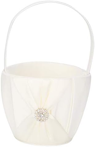 Silk Satin Flower Girl Basket for Wedding Decor