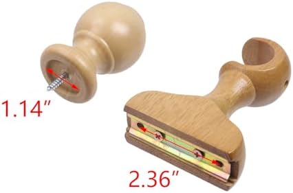T Tulead Curtain Rod Brackets and Finials Kit 114 Inch Wooden Screw Ends