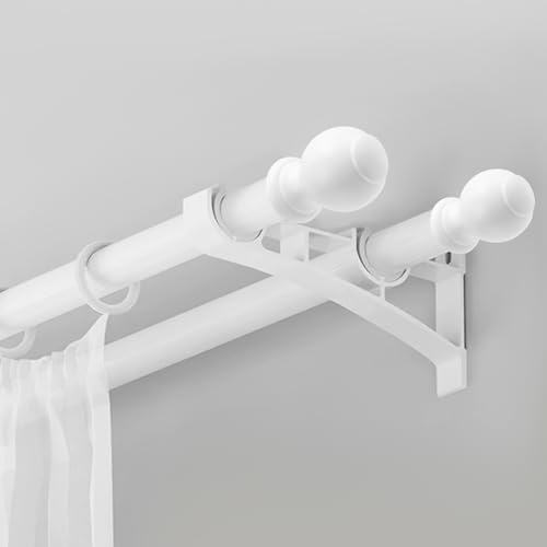 Antrader White Wood Curtain Rod Finials 2 Pcs