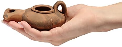 Herodian Biblical Oil Lamp with Handle - Handmade in Holy Land