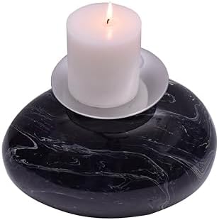 Candle Cremation Urn for Human Ashes - Large Black Marble