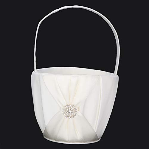 Silk Satin Flower Girl Basket for Wedding Decor