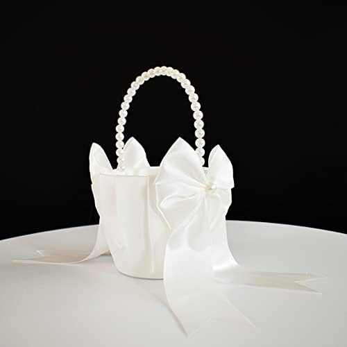 Flower Girl Basket with Pearl Handle Set of 4