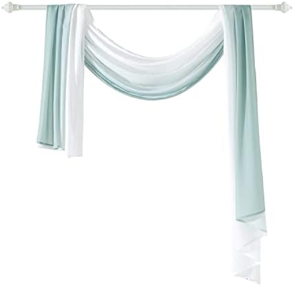 NAPEARL Ombre Window Scarf Valance Green 144 Inches