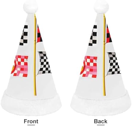Santa Hat Checkered Flags Christmas Headwear Party Hat