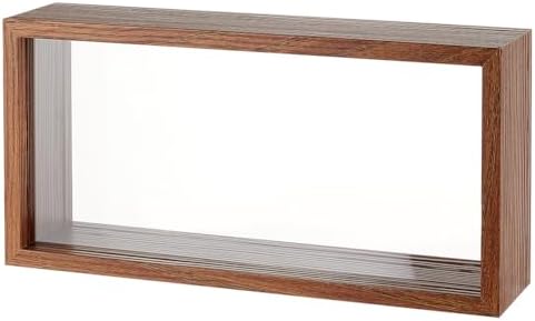 OLYCRAFT Walnut Brown Shadow Box Frame with Double Sided Acrylic Window