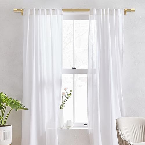 Heavy Duty Gold Curtain Rods 66-120 Inch Single Rods