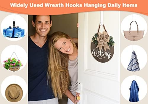 12 Clear Wreath Hanger Non Scratch Door Hooks 2 Pack