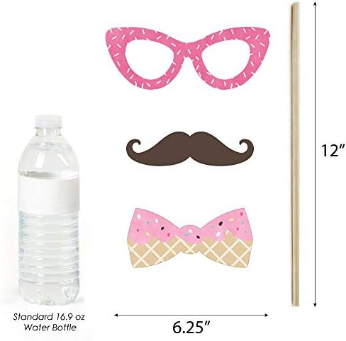 Big Dot of Happiness Ice Cream Photo Booth Props Kit 20 Count