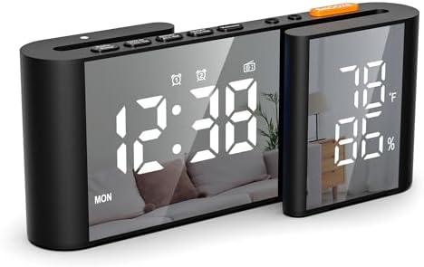 Vauno Dual Display Alarm Clock with FM Radio and Dimmer