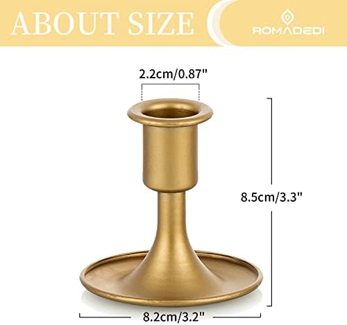 Gold Candlestick Holders for Taper Candles Set of 2
