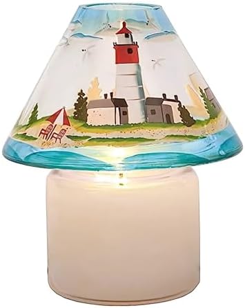 Biedermann Sons Hand-Painted Seashore Scene Jar Candle Shades Set of 4