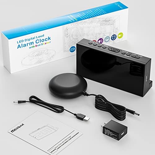 Extra Loud Dual Alarm Clock with Vibration for Bedroom and Deep Sleepers