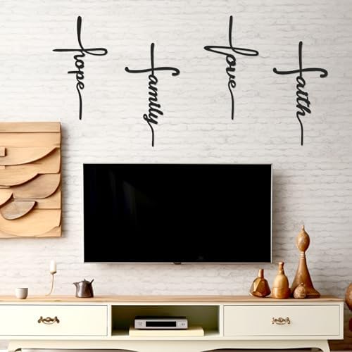 Bnesi Metal Wall Art 4-Piece Set Love Faith Family Hope
