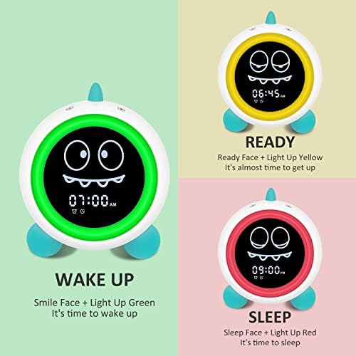 DINOTIME Kids Alarm Clock with Dinosaur Design Green