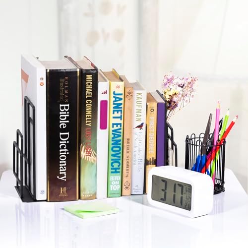 SRIWATANA Decorative Black Bookends with Window Lattice Design