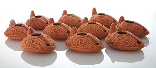 Ancient Biblical Oil Lamp Set 10 Lamps Bronze Finish
